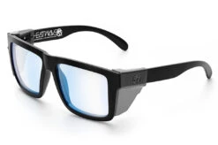 XL VISE Z87 Sunglasses Black Frame: Blue Light Blocking -Heatwave Black Blue Light Angle Smoke