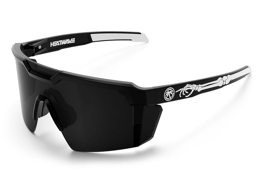 Future Tech Sunglasses: Bones Customs Z87+ Future Tech Sunglasses: Bones Customs Z87+ -Heatwave Black Bones Side