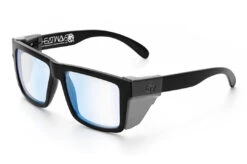 VISE Z87 Sunglasses Black Frame: Blue Light Blocking Lens -Heatwave Black Clear Blue Light Angle Smoke