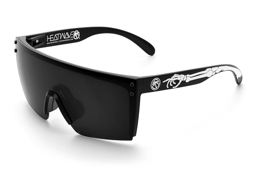 Lazer Face Sunglasses: Bones Customs Lazer Face Sunglasses: Bones Customs -Heatwave Bones Black Angle
