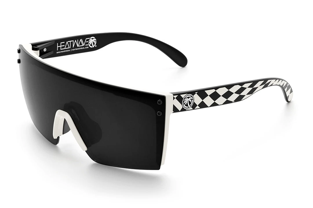 Lazer Face Sunglasses: White Frame Check M8 Customs Lazer Face Sunglasses: White Frame Check M8 Customs -Heatwave Check M8 Black Angle