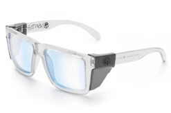 XL VISE Z87 Sunglasses Vapor Clear Frame: Blue Light Blocking -Heatwave Clear Blue Light Angle Smoke
