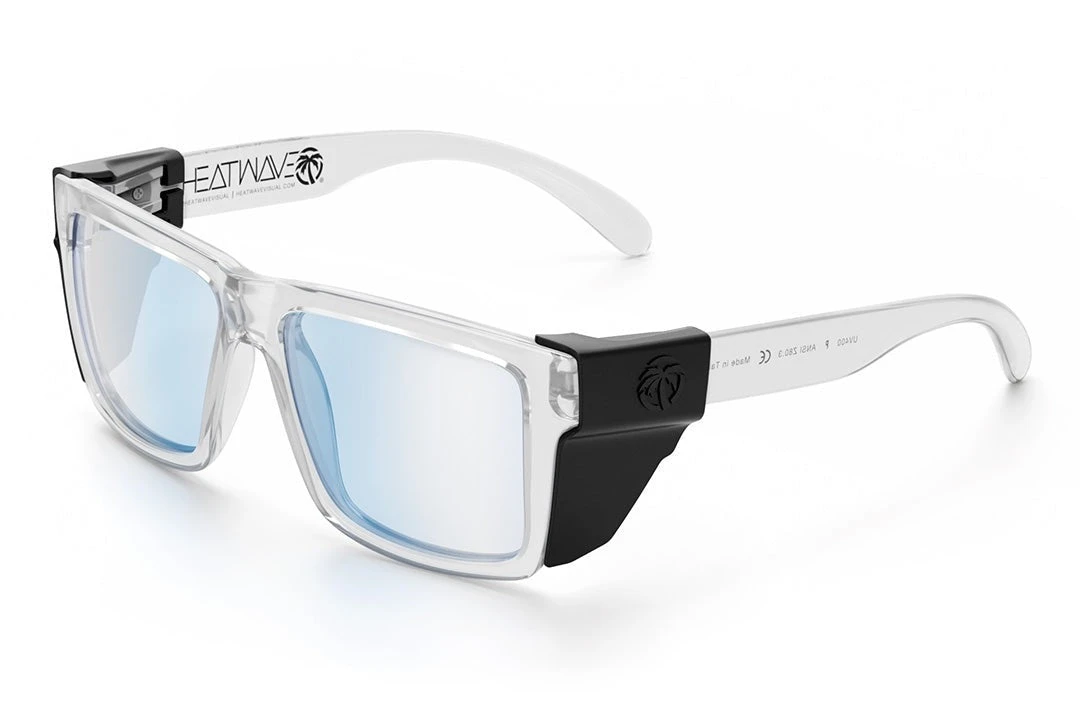 VISE Z87 Sunglasses Vapor Clear Frame: Blue Light Blocking Lens VISE Z87 Sunglasses Vapor Clear Frame: Blue Light Blocking Lens -Heatwave Clear Clear Blue Light Angle Black