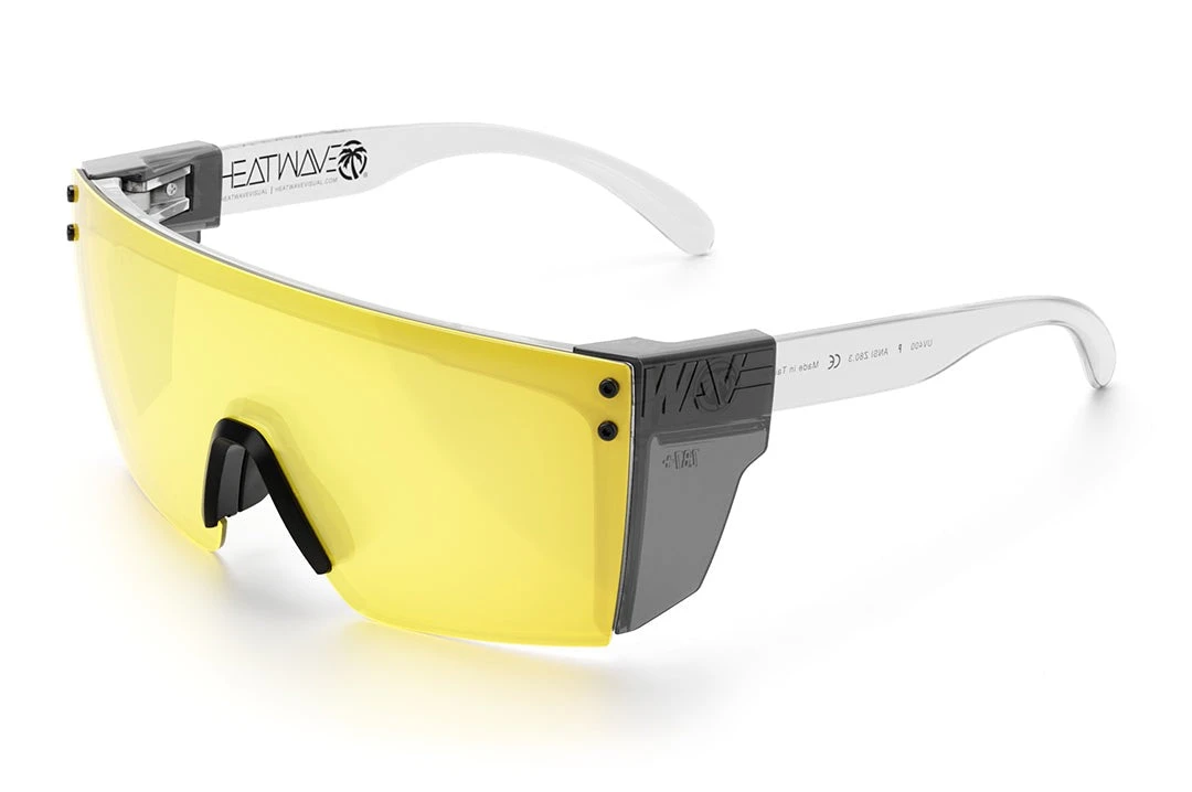 Lazer Face Glasses: HI-VIS YELLOW Z87 Lazer Face Glasses: HI-VIS YELLOW Z87 -Heatwave Clear Hi Vis Yellow Angle Smoke