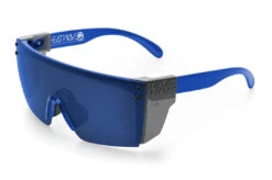 Lazer Face Sunglasses: Neon Blue Z87 -Heatwave Neon Blue Smoke