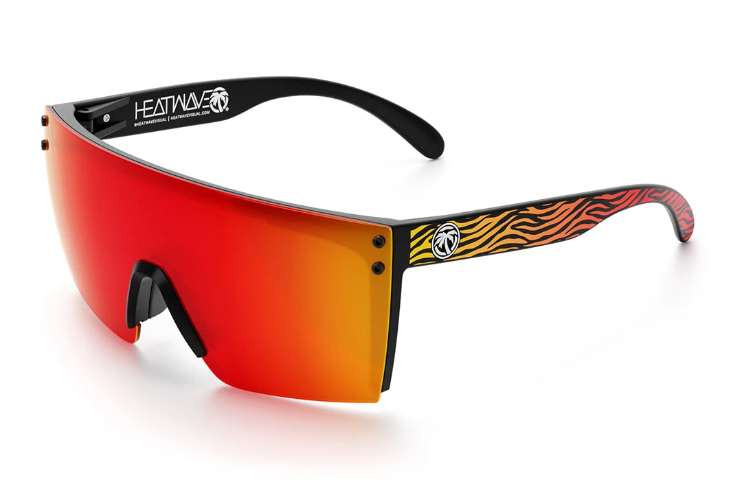 Lazer Face Sunglasses: Tiger Fire Customs Lazer Face Sunglasses: Tiger Fire Customs -Heatwave Tiger Fire Sunblast Angle
