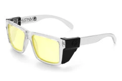 VISE Z87 Sunglasses Vapor Clear Frame: -Heatwave Vise Clear HiVis Yellow Black