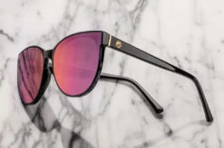 Carat Sunglasses: BLACK -Heatwave carat PINK lens