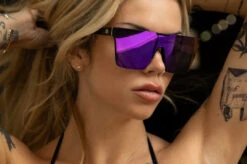 Clarity Sunglasses: BLACK -Heatwave clarity black purple