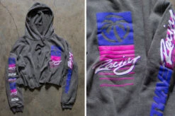 Heat Wave Wild Racing Ladies Crop Top Sweatshirt -Heatwave highlightercrop